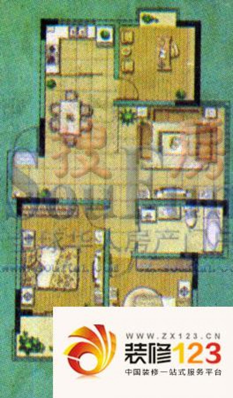 常州兰陵家园兰陵家园户型图c 3室2厅2卫1厨.