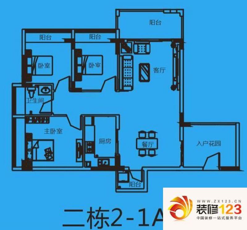 秋谷康城二栋2-1a 户型户型图 .