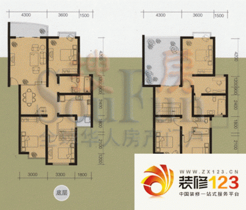 锦绣家园户型图6室3厅3卫1厨 .