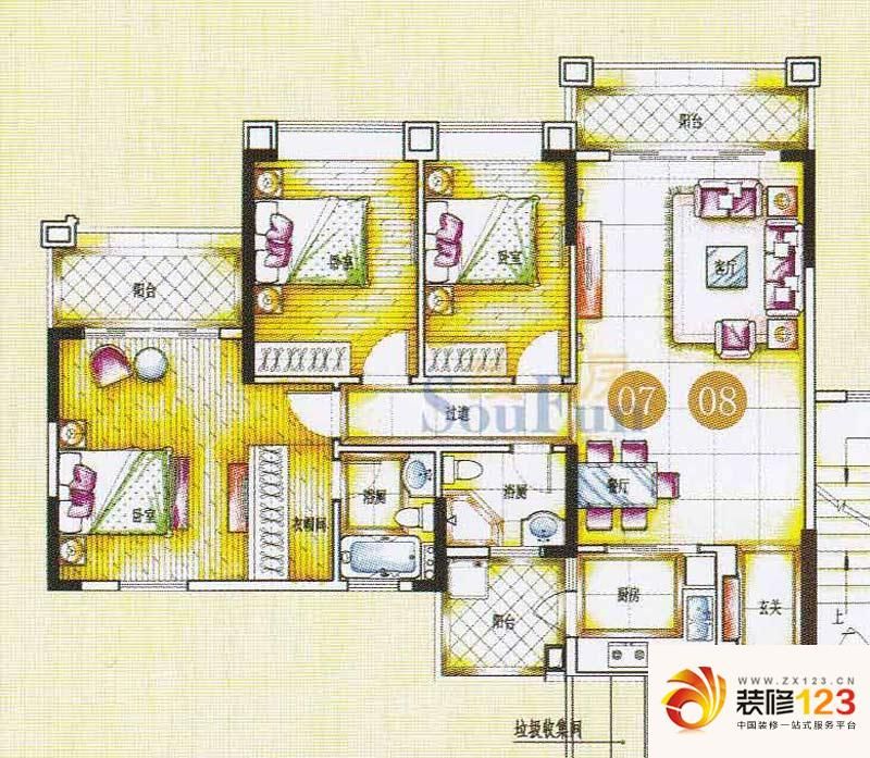 锦绣御景苑别墅户型图4栋03/04单.