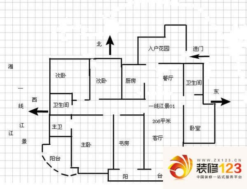 长沙湘江世纪城望江苑湘江世纪城03户型户型图.