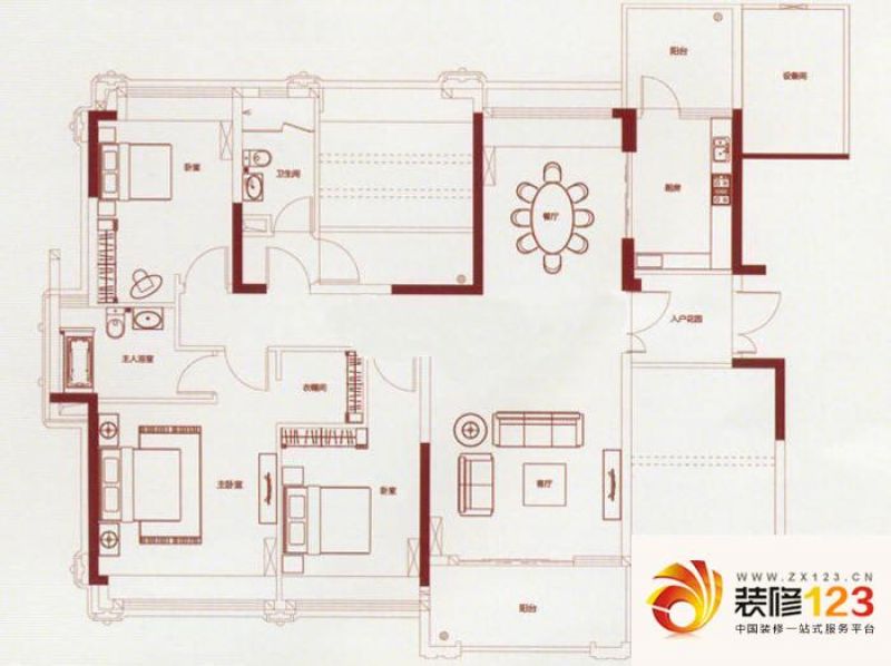 增城合景誉山国际别墅合景誉山国际142平米户型户型图.