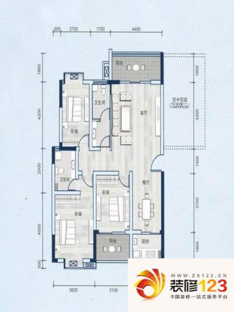 西源鑫大厦b5户型户型图 .