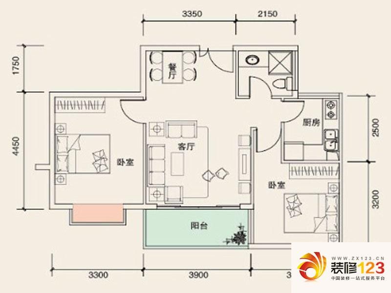 溪山御景户型图46号楼E2户型  ...