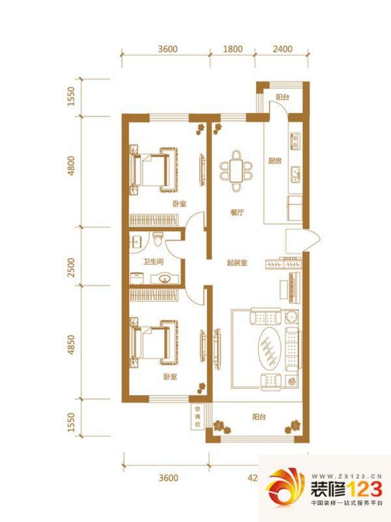 玉龙湾户型图7栋1单元3号户型图.