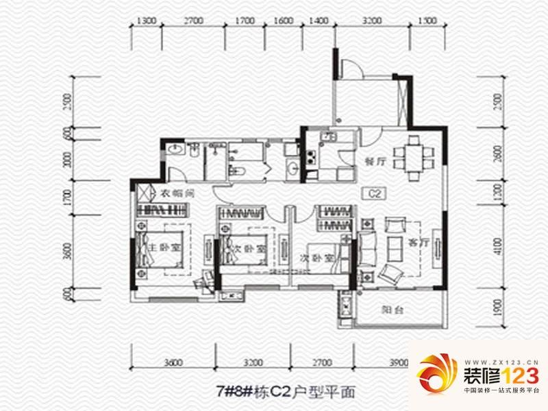 万科金域蓝湾二期c2户型户型图.