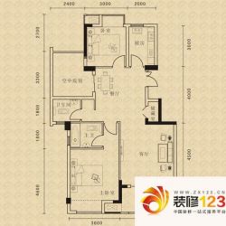 君融天湖户型图A户型 2室2厅2卫 ...