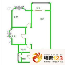 紫东梵谷户型图户型图 2室1厅1卫 ...