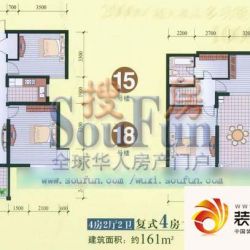 中大颐和湾户型图15、18号复式型 ...