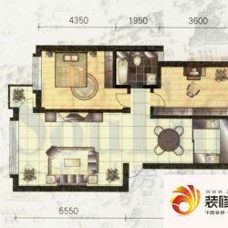 雁谷岚山户型图2室2厅1卫1厨 ...