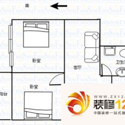 棉花巷户型图2室 户型图 2室2厅1 ...