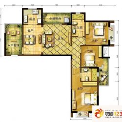 百大拓基广场户型图C户型  3室2 ...