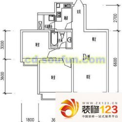 紫东梵谷户型图户型图 2室2厅1卫 ...