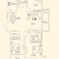 天润国际花园户型图D户型 3室2厅 ...