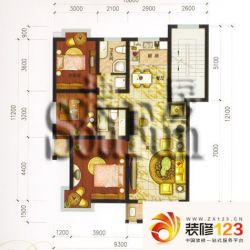 冠达豪景苑户型图E1 4室3厅3卫1 ...