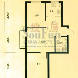 西山阳光水岸户型图2室2厅1卫 ...