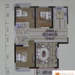 安宁世贸广场户型图G-1A 3室2厅2 ...