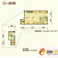 湘隆时代大公馆户型图c1楼2046户 ...