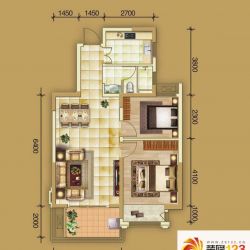 城建琥珀五环城户型图84平米 2室 ...