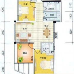 丽晶国际 2室 户型图