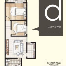 朝阳怡军苑户型图d户型 2室1厅1 ...