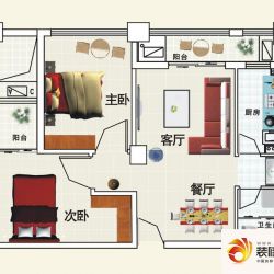 和居名爵户型图A03户型 2室2厅1 ...