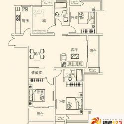 天润国际花园户型图C户型 4室2厅 ...