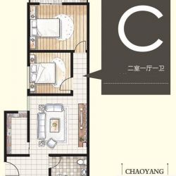 朝阳怡军苑户型图c户型 2室1厅1 ...