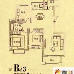 金桥普林斯顿户型图B3户型 3室2 ...