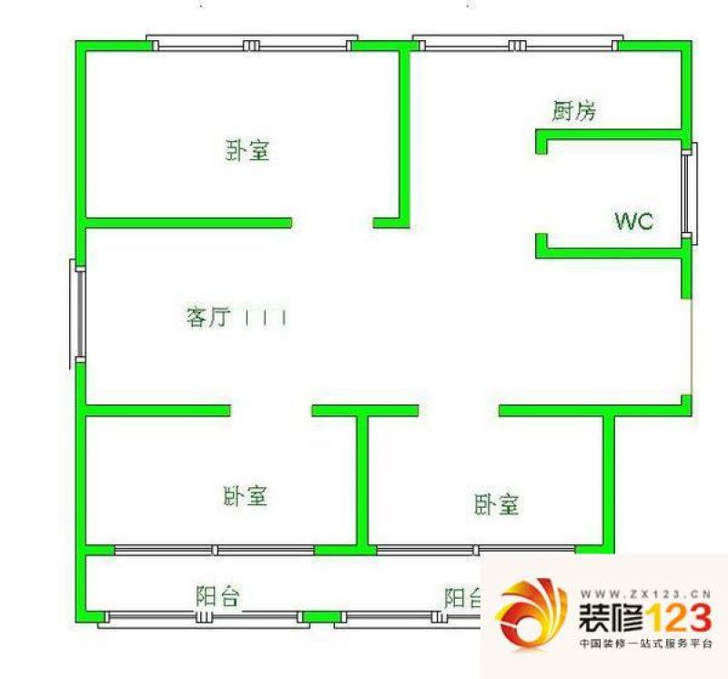 云顶山庄花园户型图14 2室2厅1卫 ...