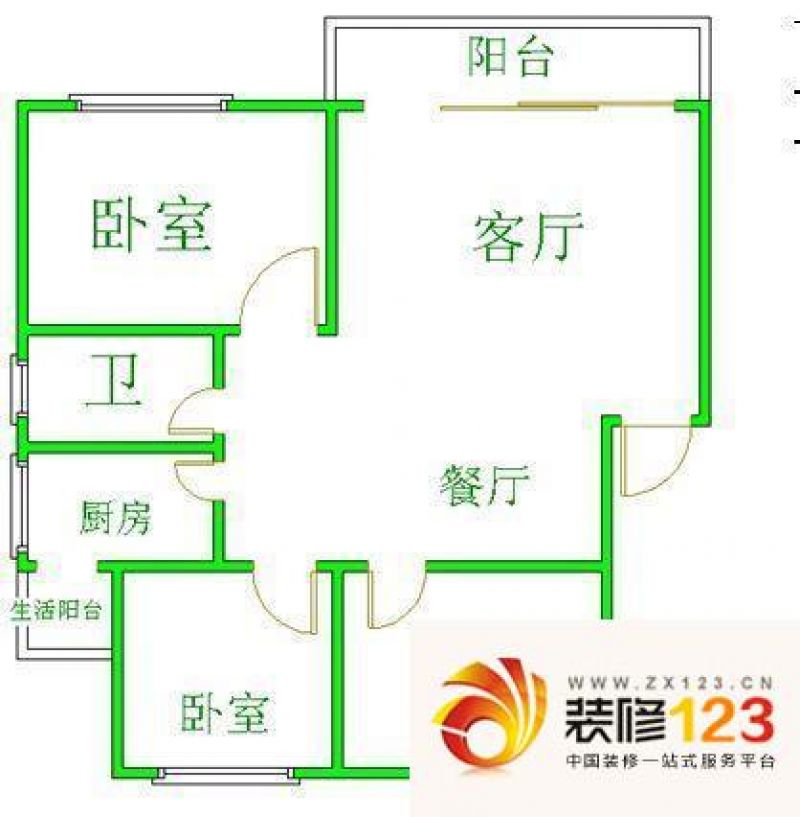 嘉和园户型图户型图 3室2厅1卫1 .