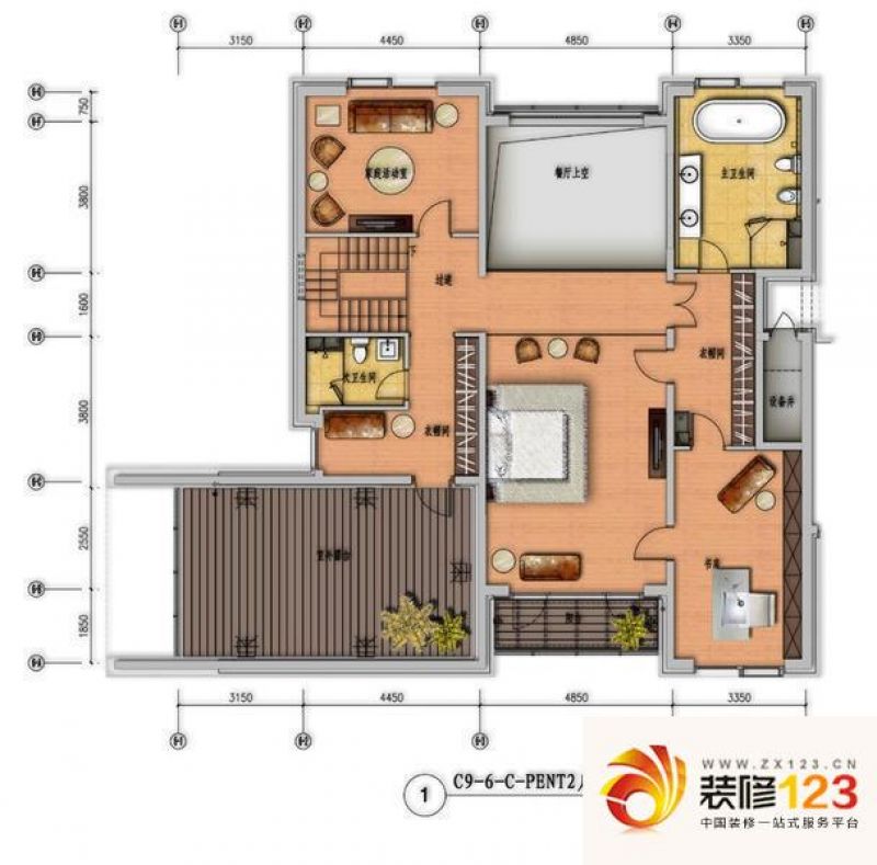 阳光上东户型图c9-6-c-pent2户型.