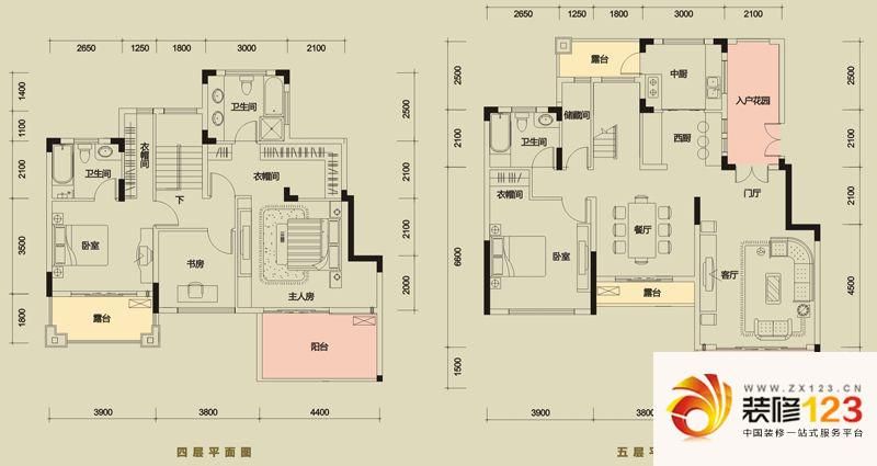 天麓户型图洋房d户型 4室2厅3卫1 .