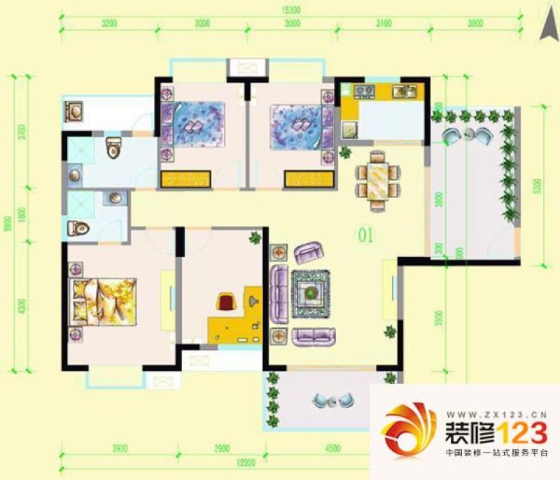 地一家园平面5户型户型图 ...