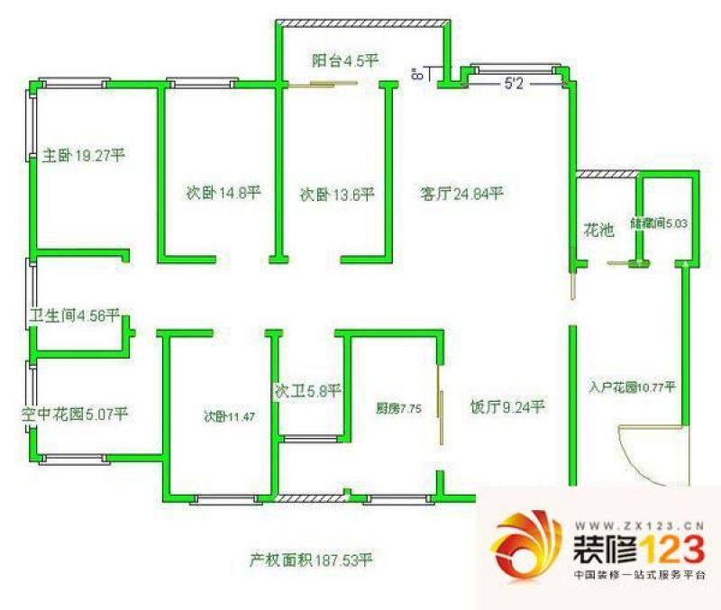 德馨苑 5室 户型图