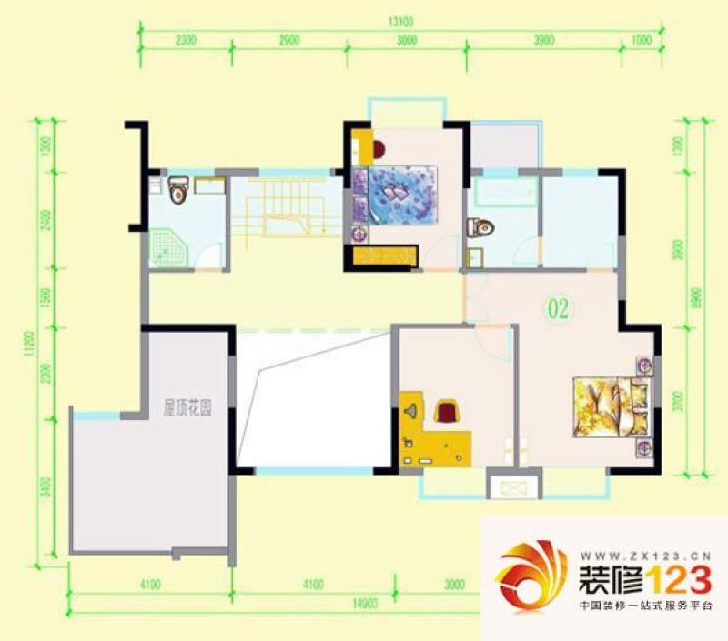 地一家园复式2户型户型图 ...