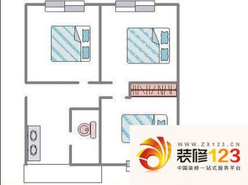 北运河小区 2室 户型图