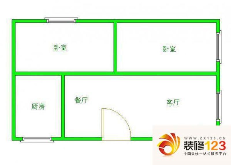 马尾中钢宿舍 2室 户型图 ...