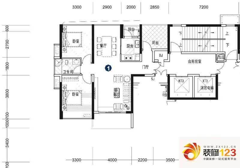 中天未来方舟户型图F1组团3栋1号 ...