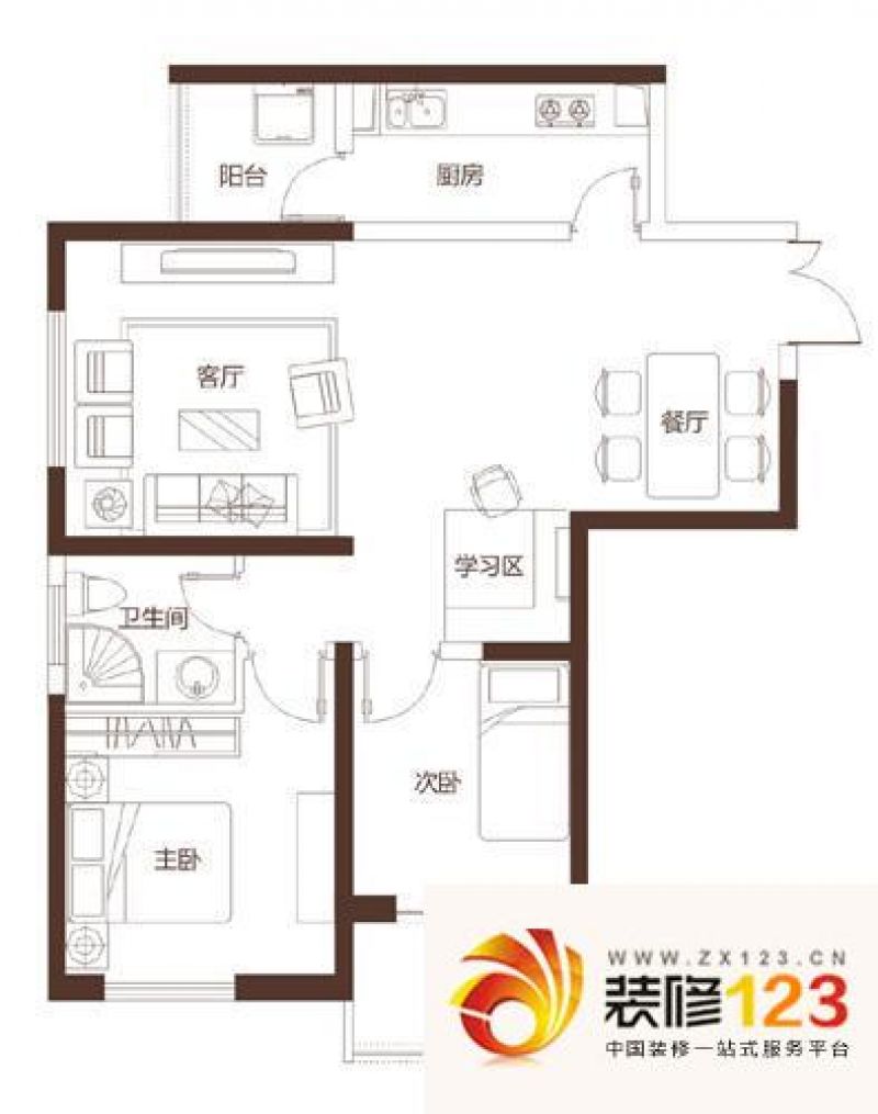 郑州高速奥兰花园奥兰时代广场17#标准层户型图 .