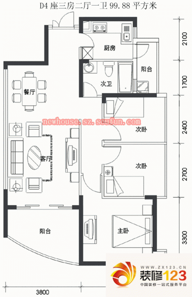 深圳 锦绣江南三期 户型图1 .