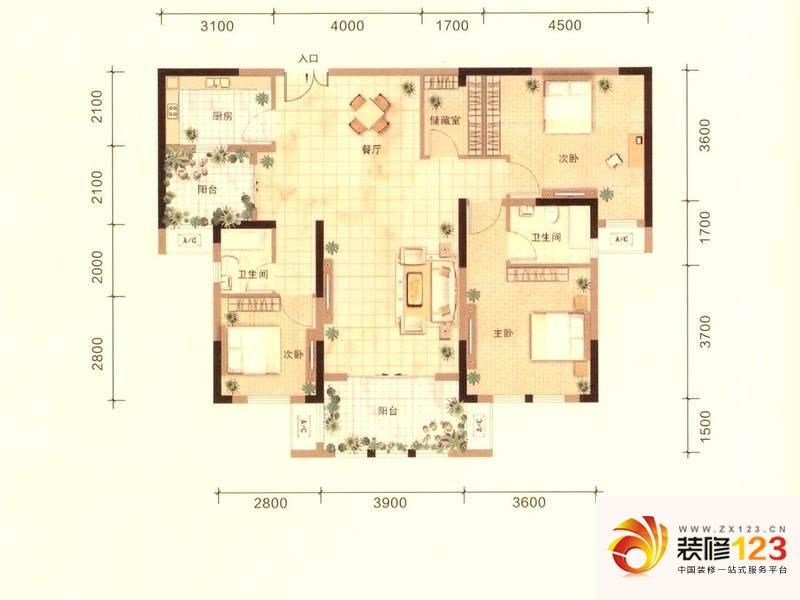 长沙第六都第六都户型图17#-a-4户型 .图片大全-我