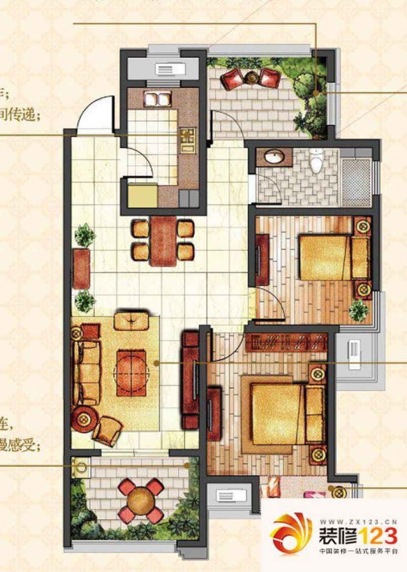 常州绿地香颂花园绿地香颂花园户型图f户型 2室2厅.