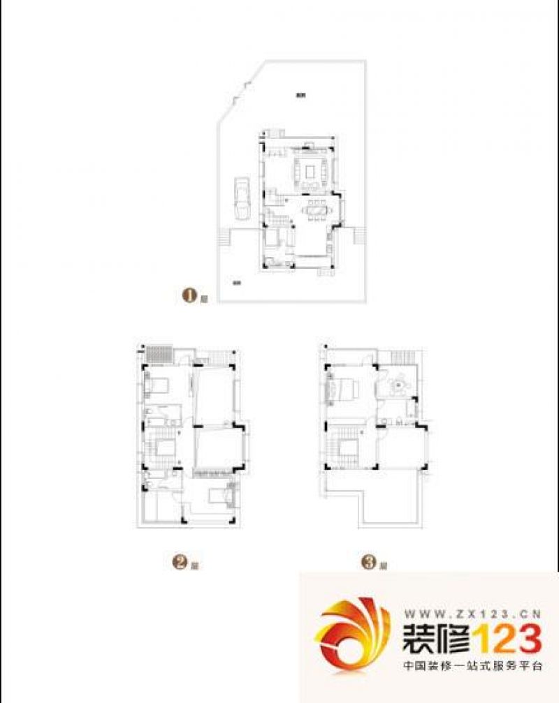 天然居一号户型图独栋S3户型 3室 ...