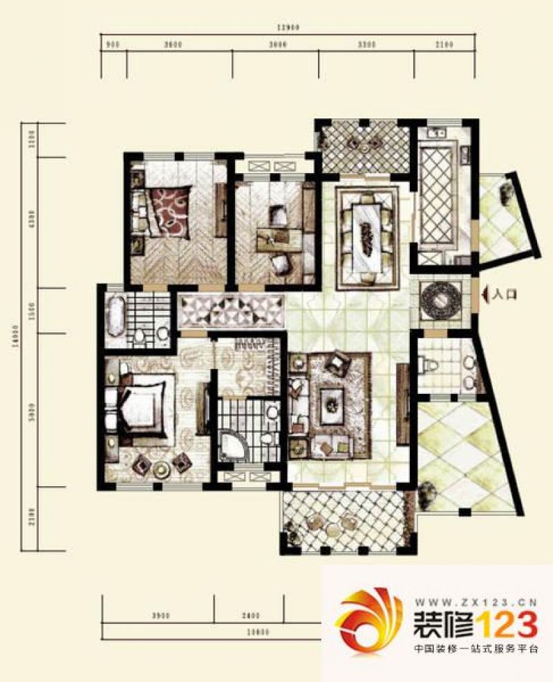 中隆国际御玺f户型户型图 .