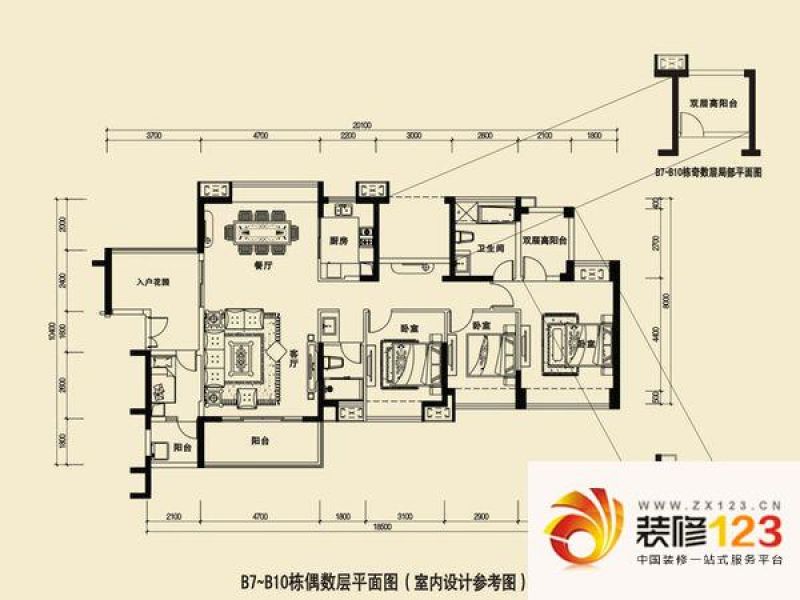 深圳星河丹堤星河丹堤跃庭23/24户型户型图 .图片