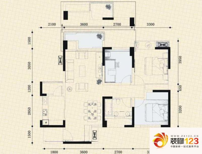 金房华韵天府观锦g户型户型图 .