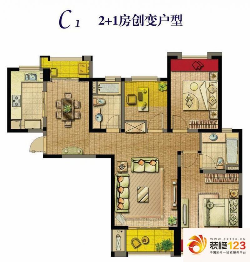 复地悦城户型图户型图 3室2厅2 ...