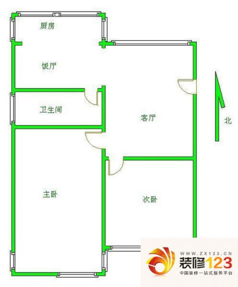 东安北左街小区 2室 户型图 .