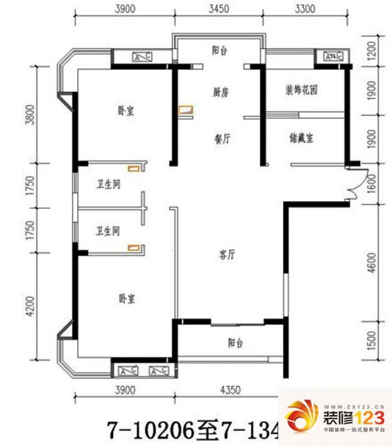 西安华城泊郡华城泊郡8号楼2户型图图片大全-我的小区-西安装信通网